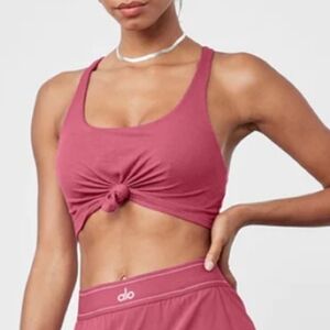ALO Yoga Pink Sports Bra And Shorts Raspberry